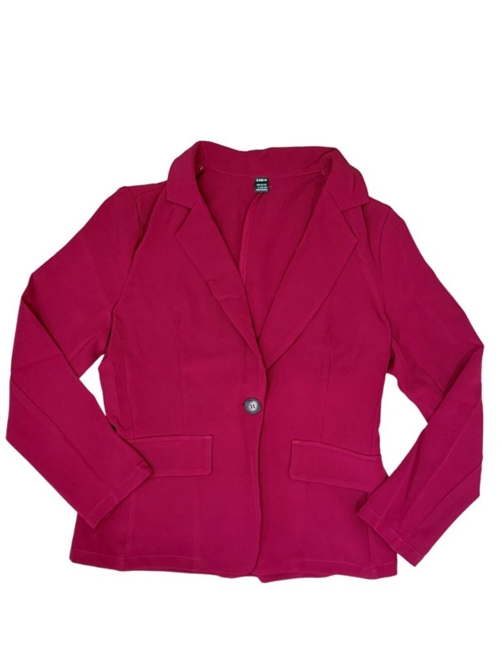 Cranberry Red Tailored Stretch Blazer Single Button Lightweight Jacket - Large
